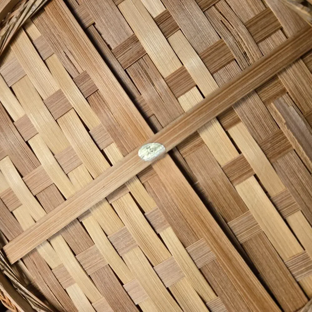 Vintage Asian Bamboo Morikago Basket Boho Organic Modern Catchall Wall Decor